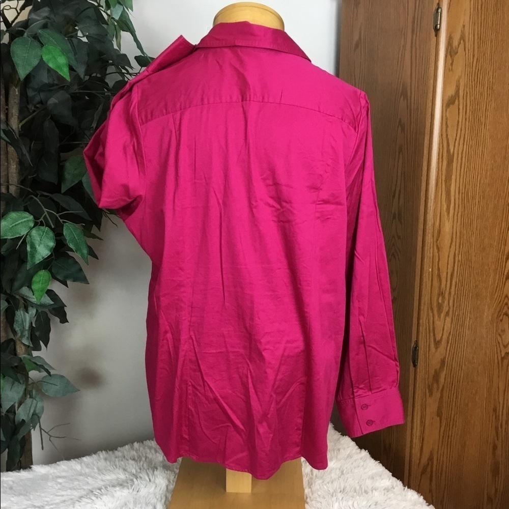 Lane Bryant size 20 pink button down long sleeve top - Picture 3 of 15